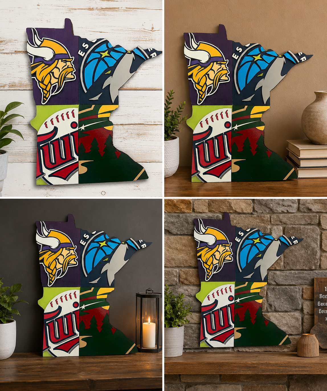 Minnesota Sports Wood Wall Art