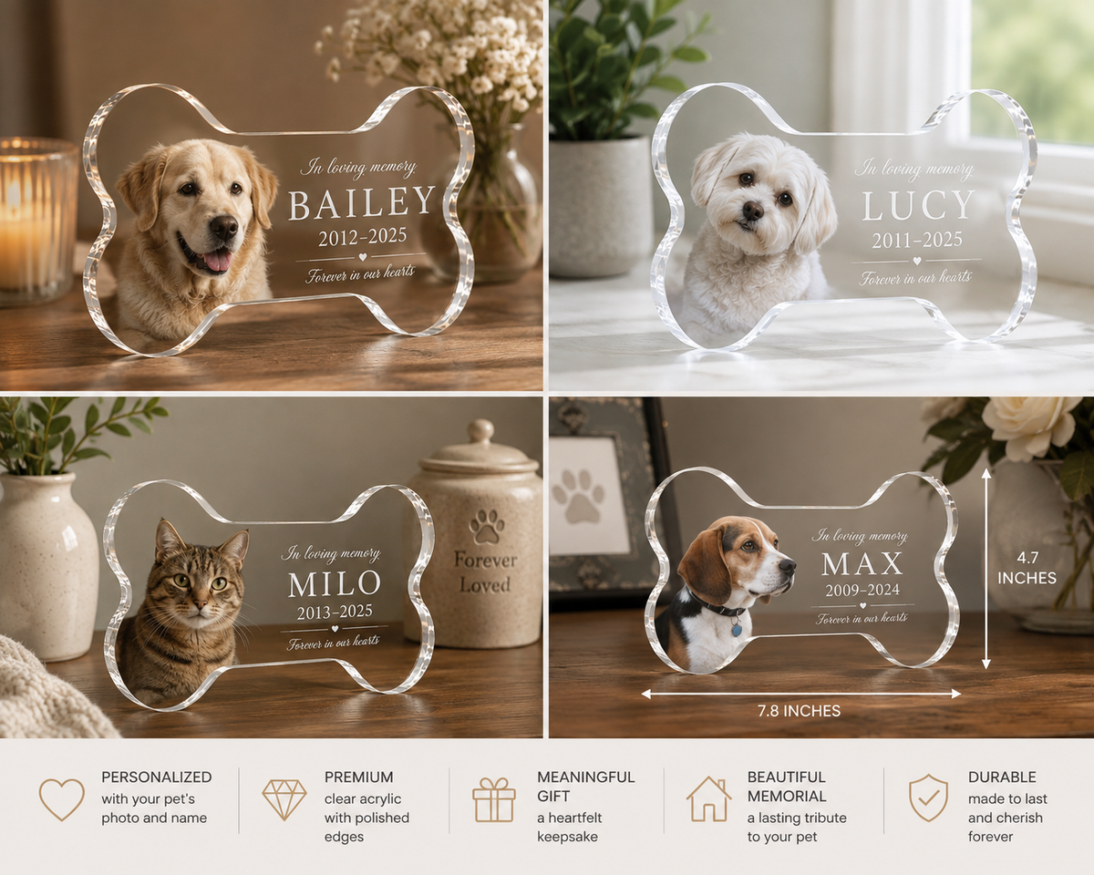 Personalized Pet Memorial Bone Plaque