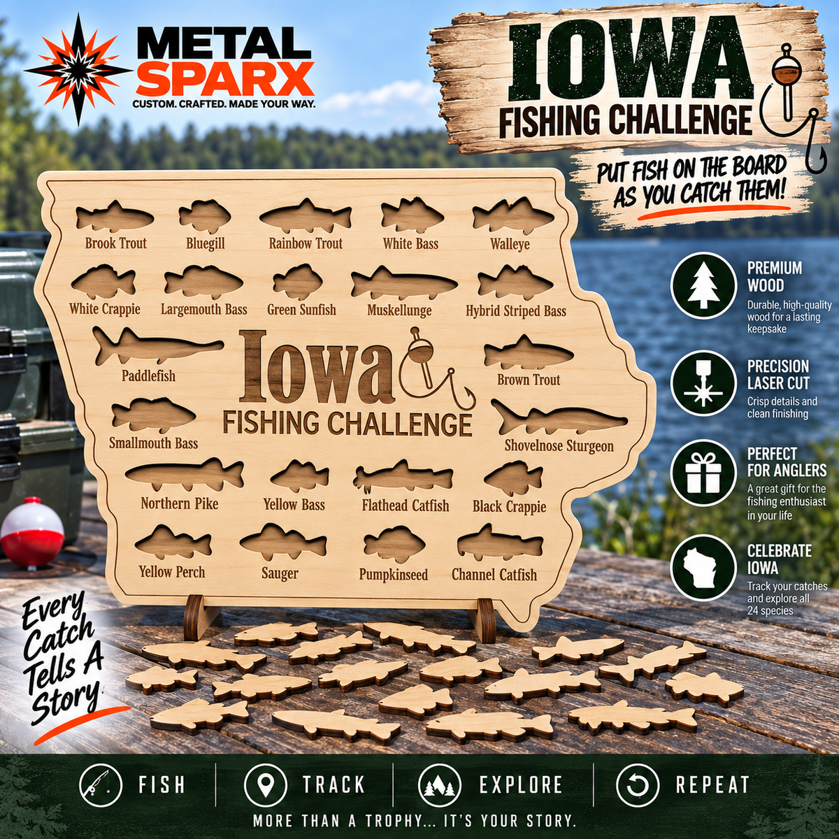 Iowa Fishing Challenge Board