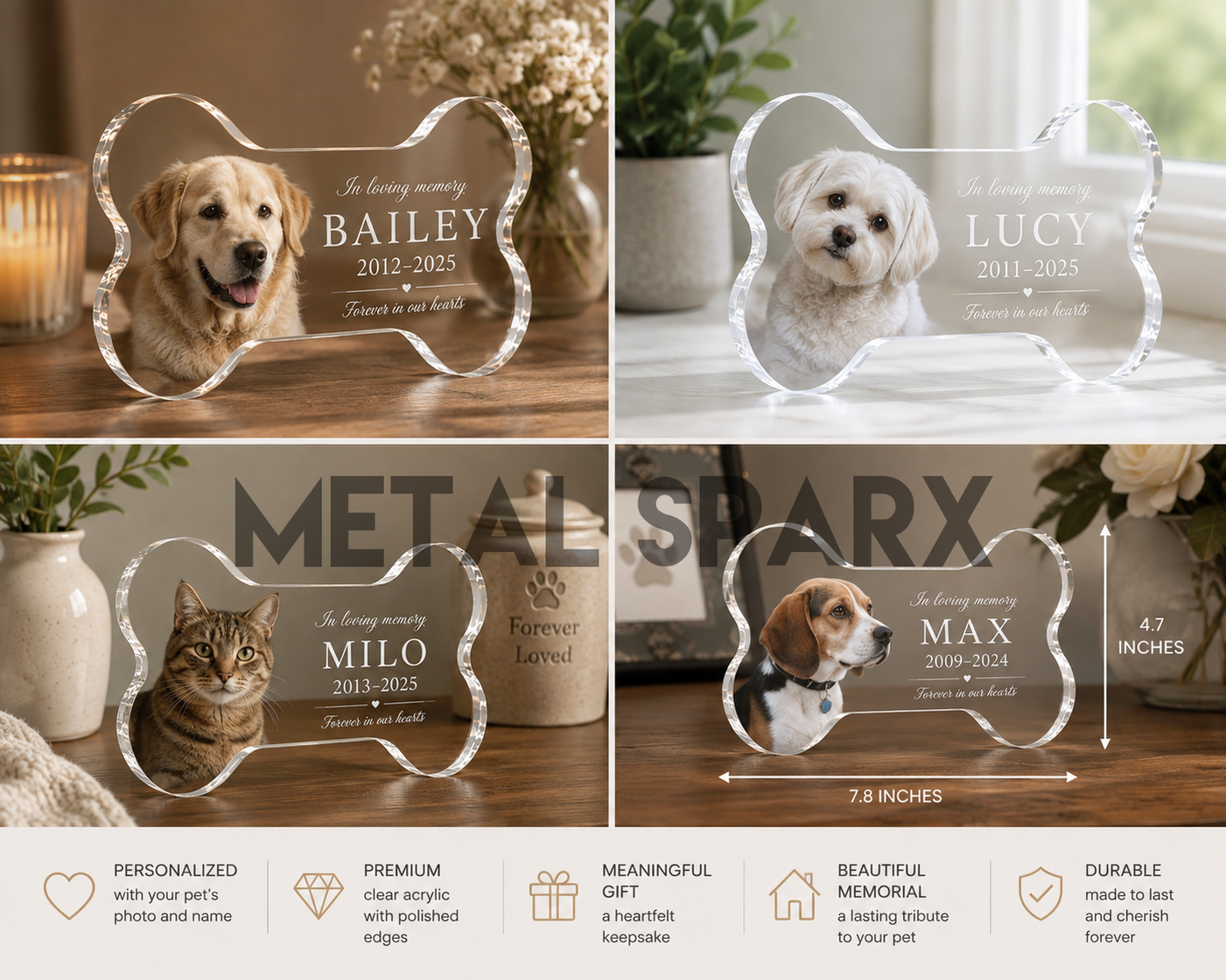 Personalized Pet Memorial Bone Plaque