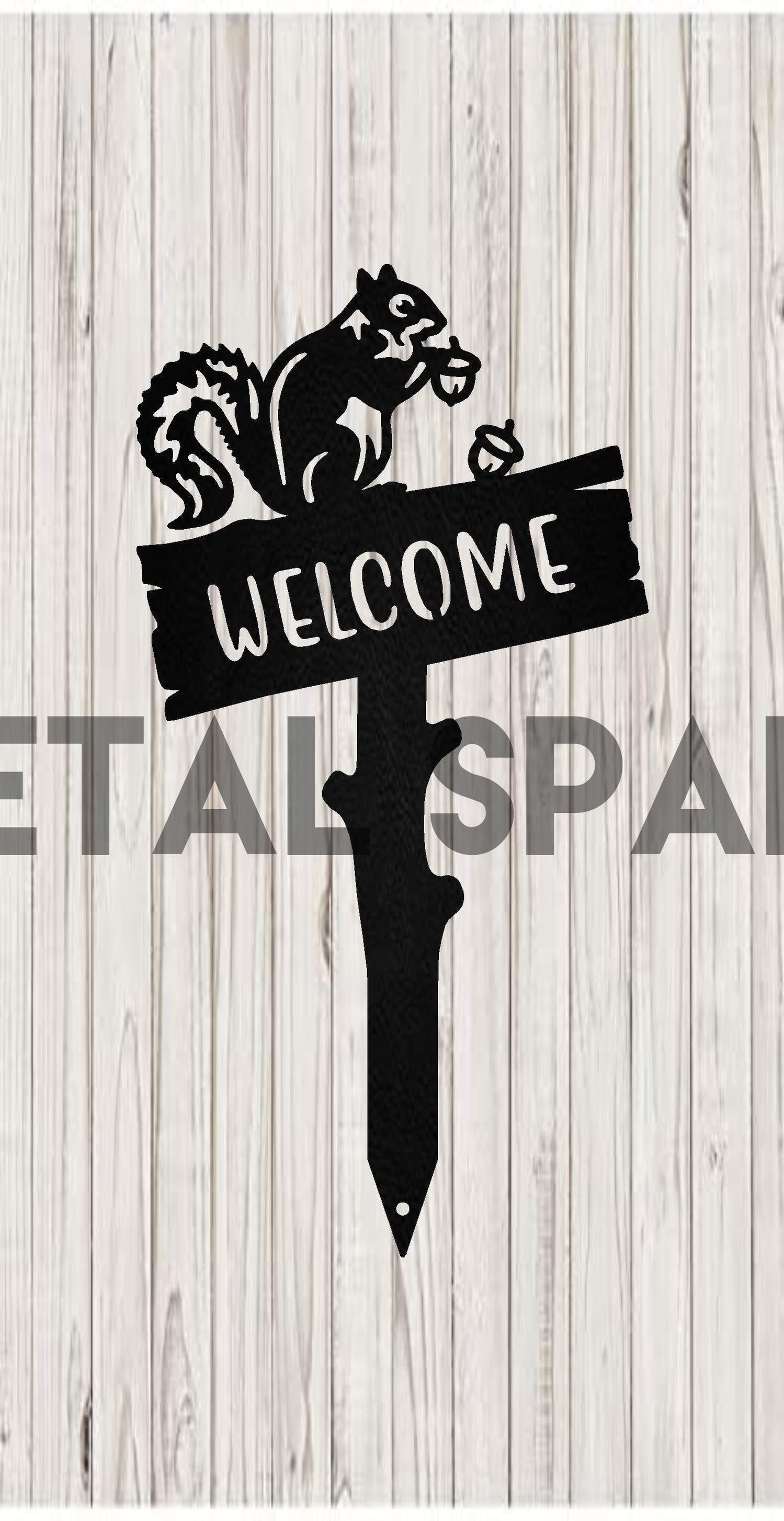 Squirrel Welcome Wooden Stake