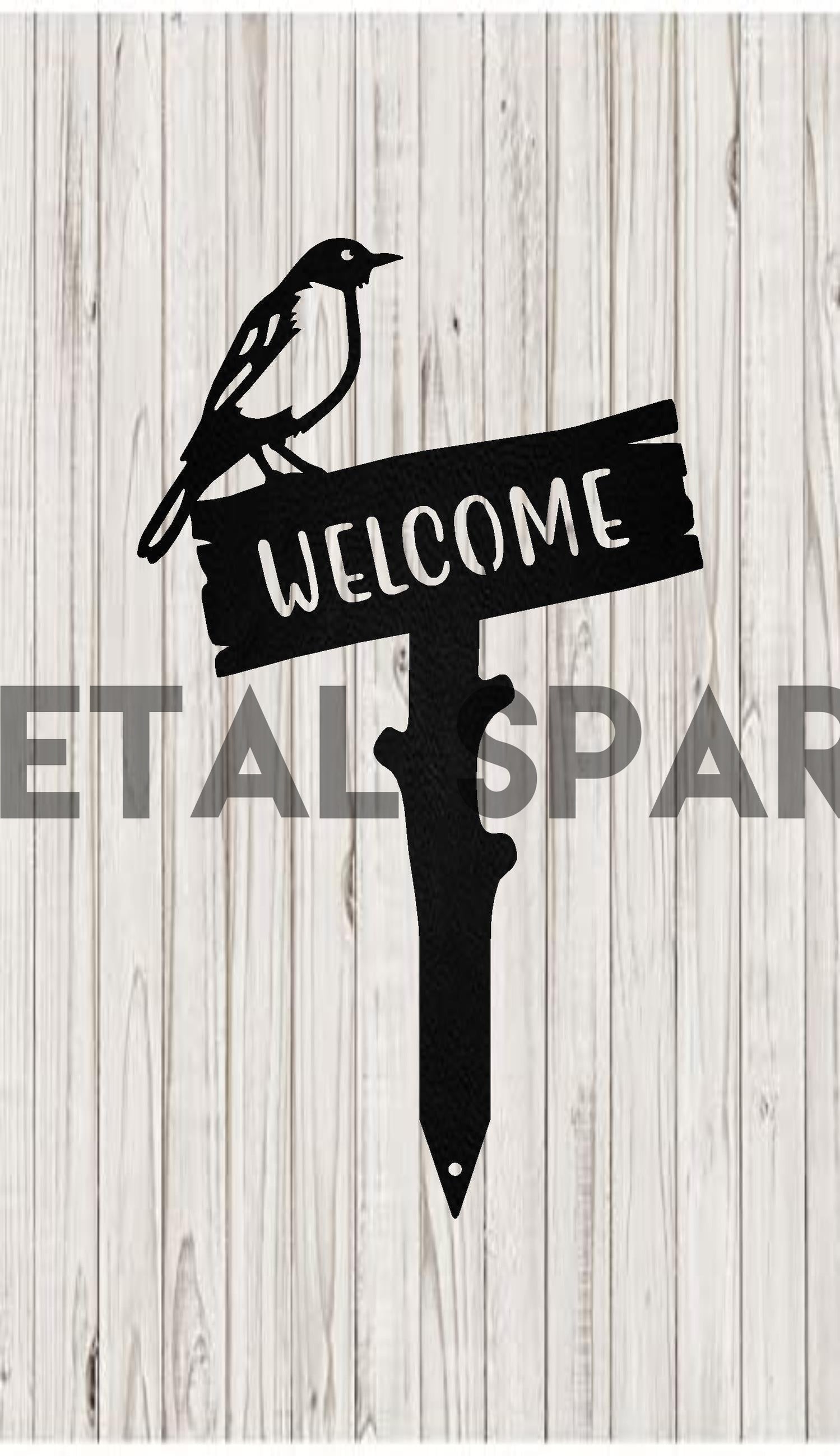 Robin Welcome Wooden Stake