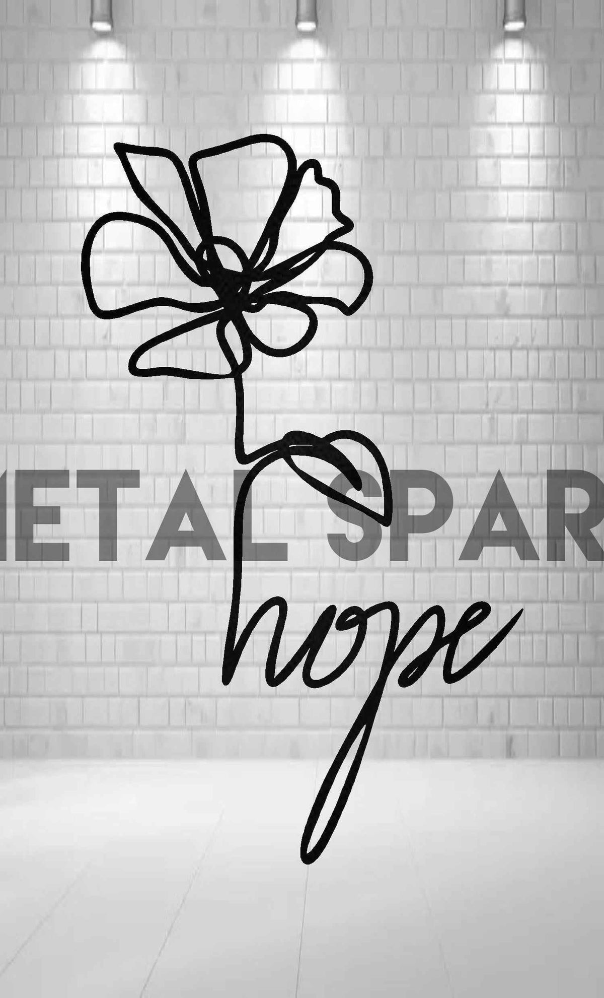 Metal Sparx metal flower decor with intricate petal details, perfect for adding a decorative touch to indoor or outdoor spaces.