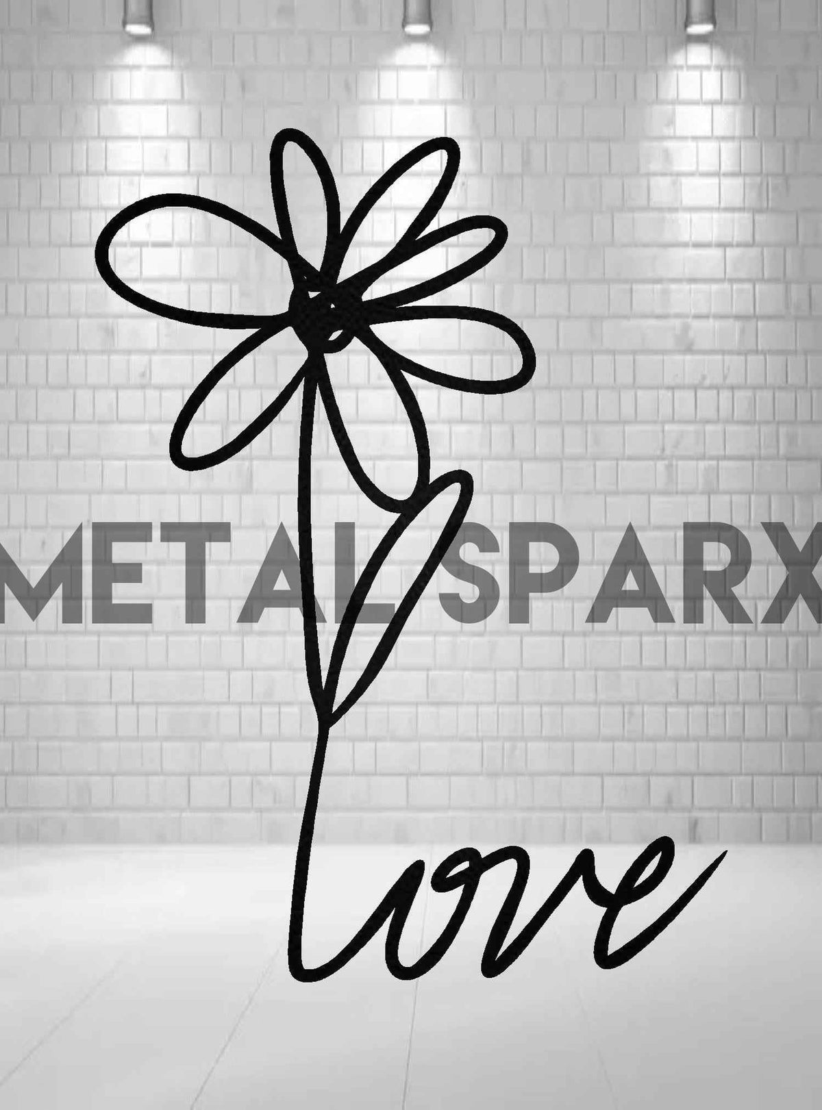 Metal Sparx 14-inch metal flower decor featuring intricate petal details and a rustic finish for garden or indoor decoration.