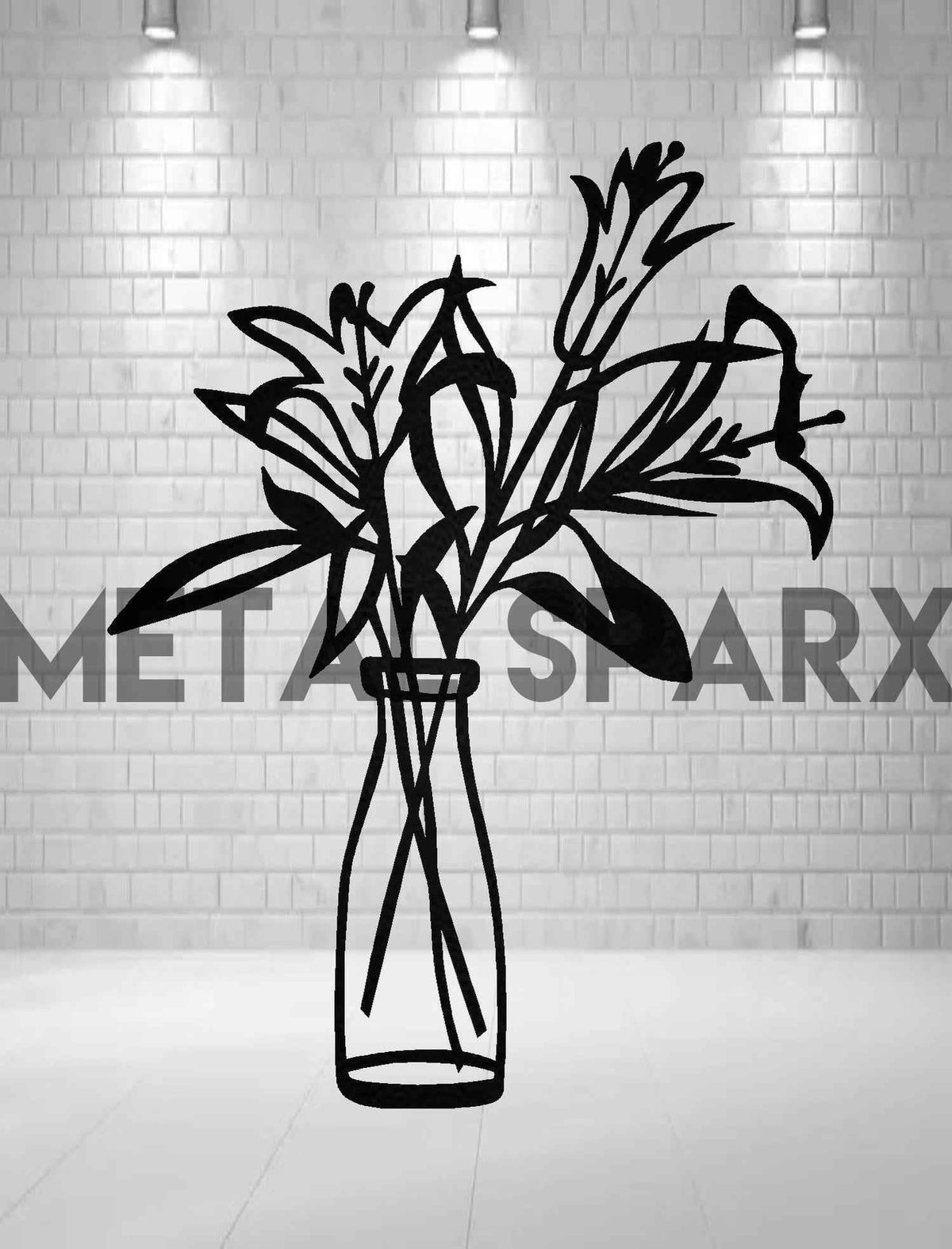 Decorative metal flower decor from Metal Sparx featuring four intricate metal flower designs for home or garden display.