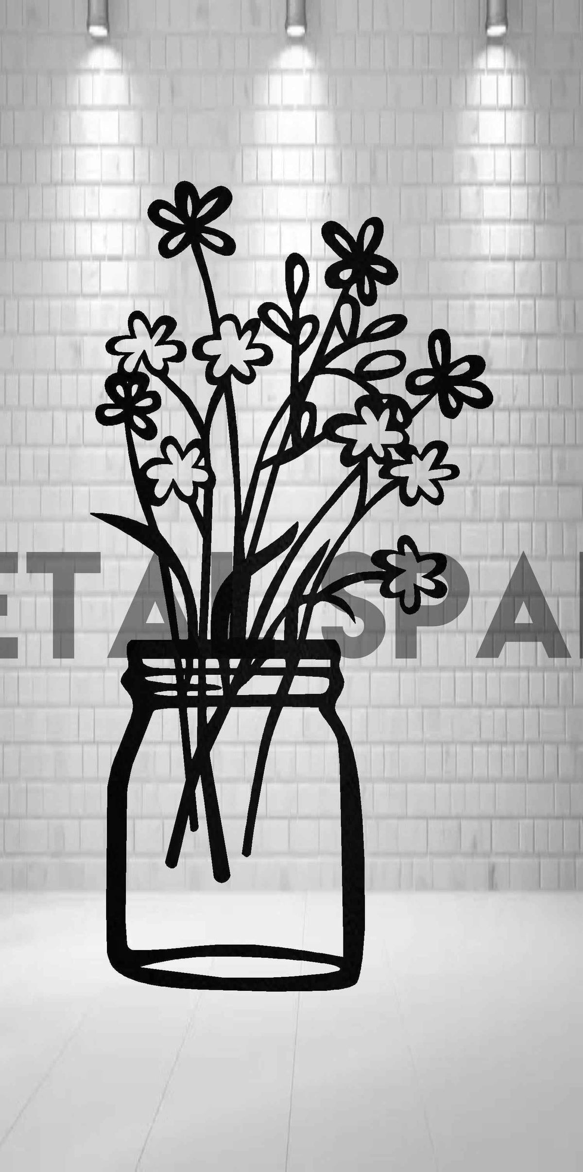 Decorative metal flower decor piece by Metal Sparx featuring intricate floral design on a black background.