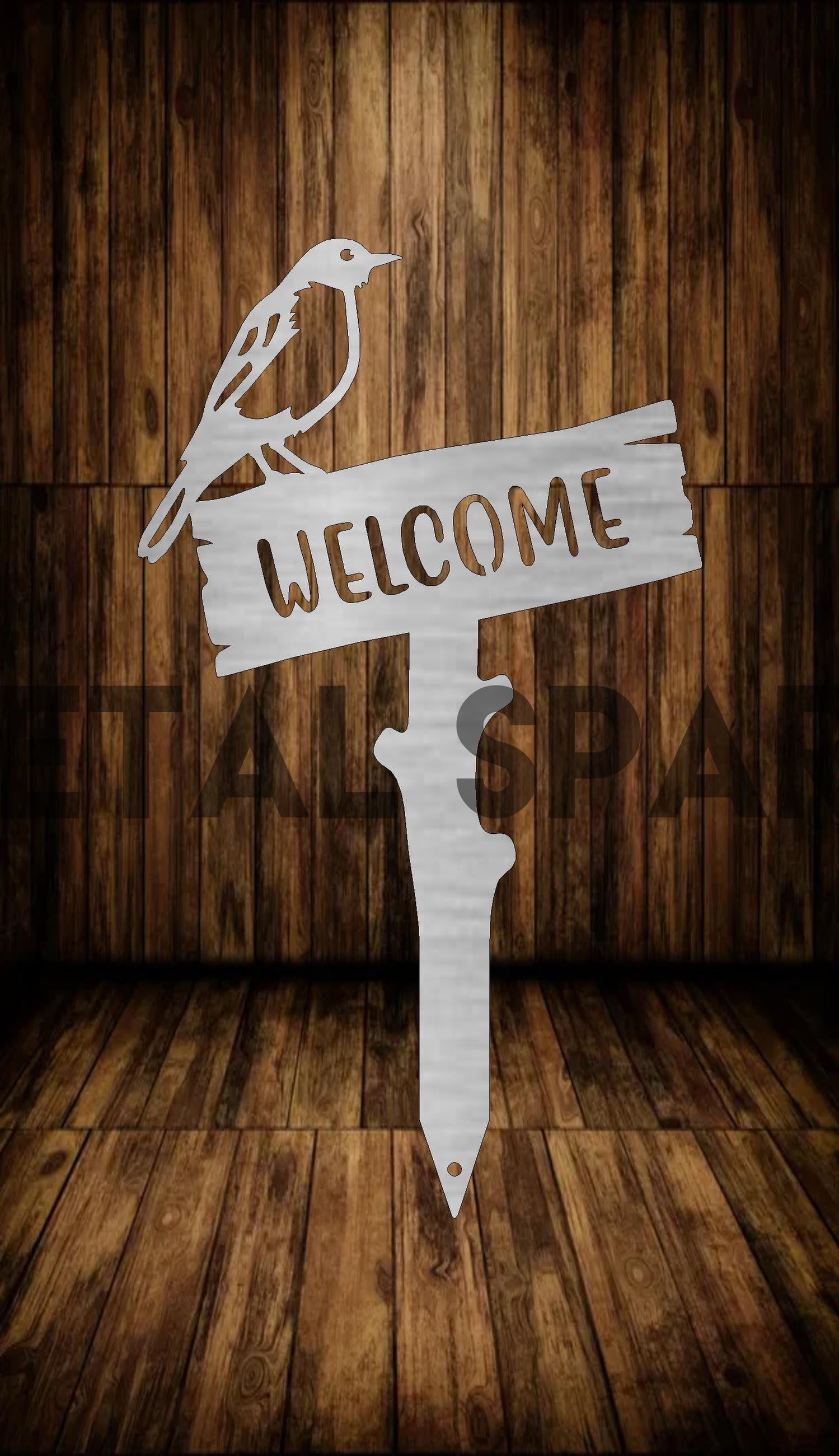 Robin Welcome Wooden Stake