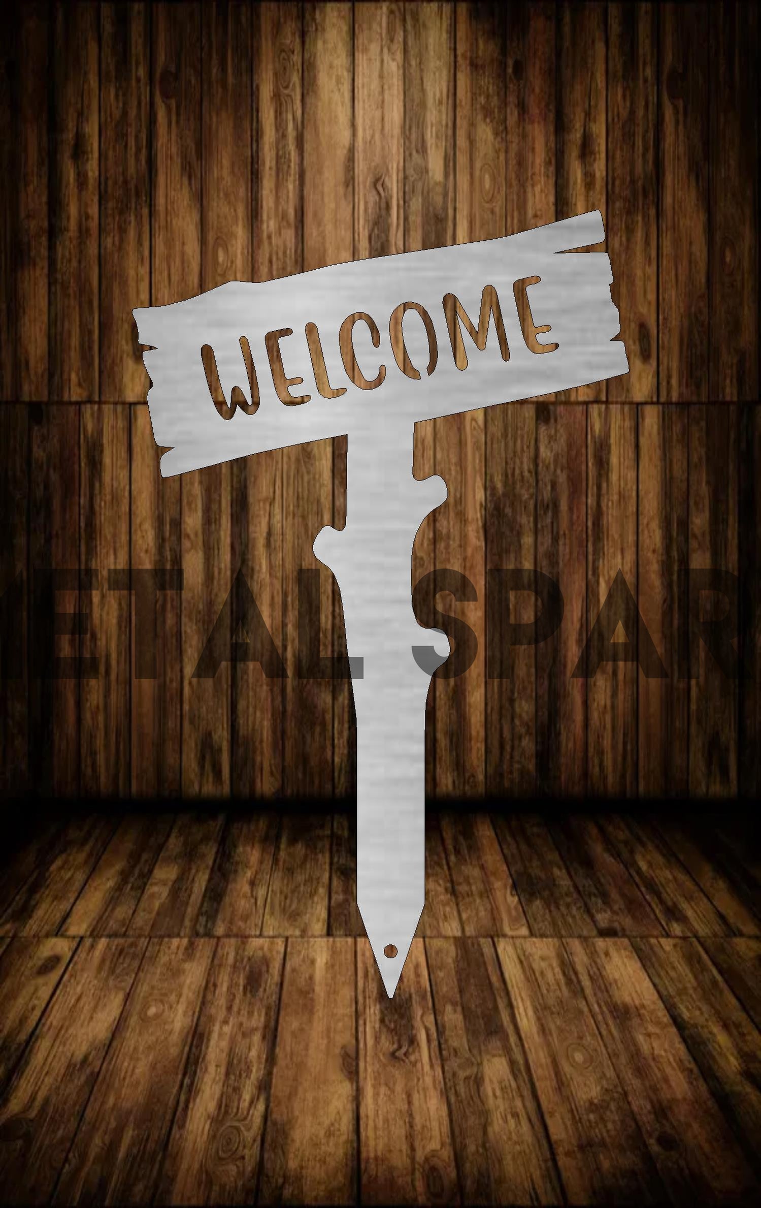 Welcome Wooden Stake