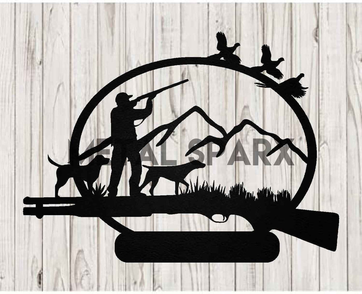Black Pheasant Hunt Monogram metal sign by Metal Sparx with rustic design and engraved monogram, ideal for farmhouse or lodge decor.