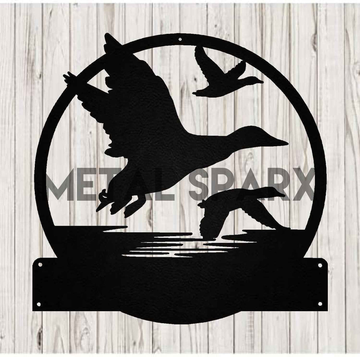 Black Flying Geese metal wall art by Metal Sparx featuring geometric geese shapes on a black background.