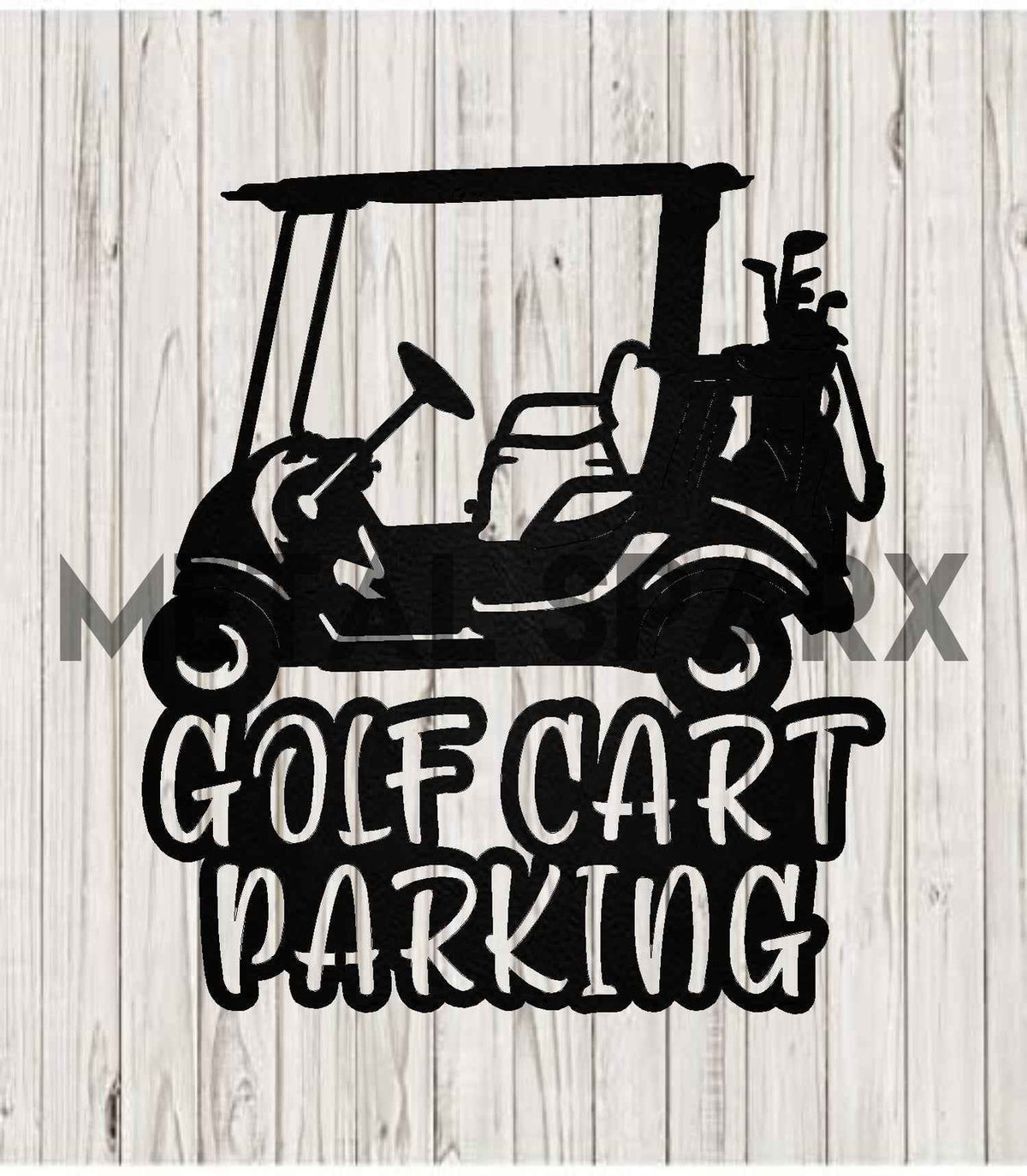 Black Metal Sparx golf cart parking lock with sturdy design, ideal for securing golf carts in outdoor or parking lot settings.