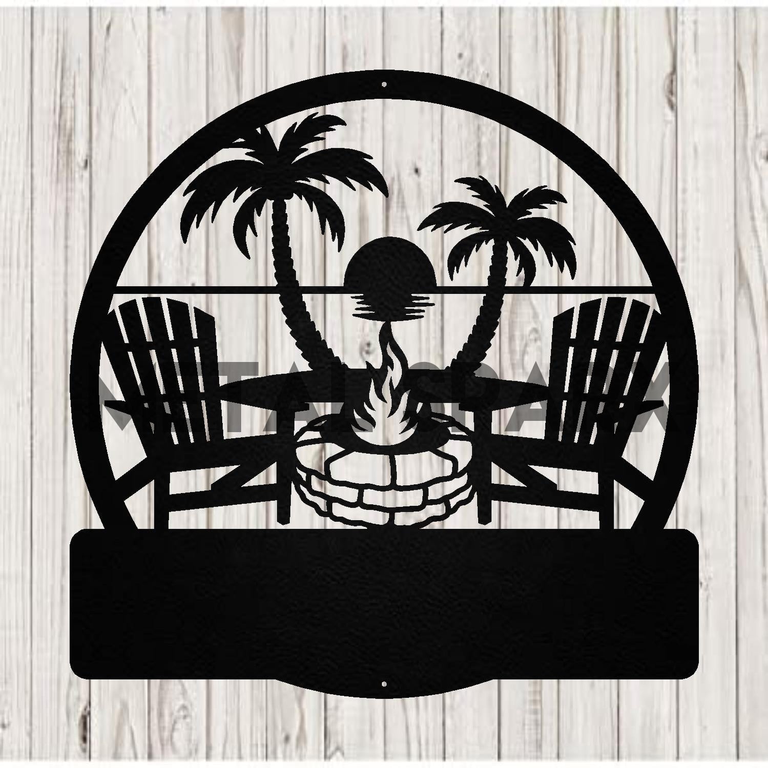 Beach Fire Pit Monogram