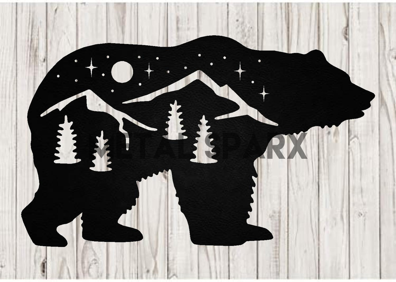 Bear with Mountain Scene