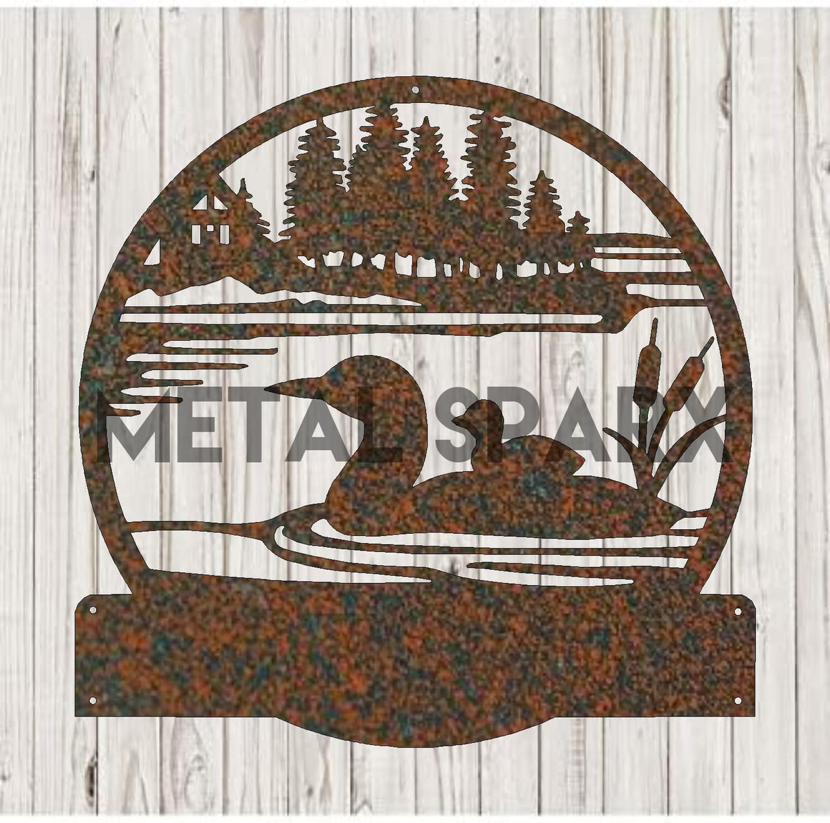 Loon with Baby Monogram