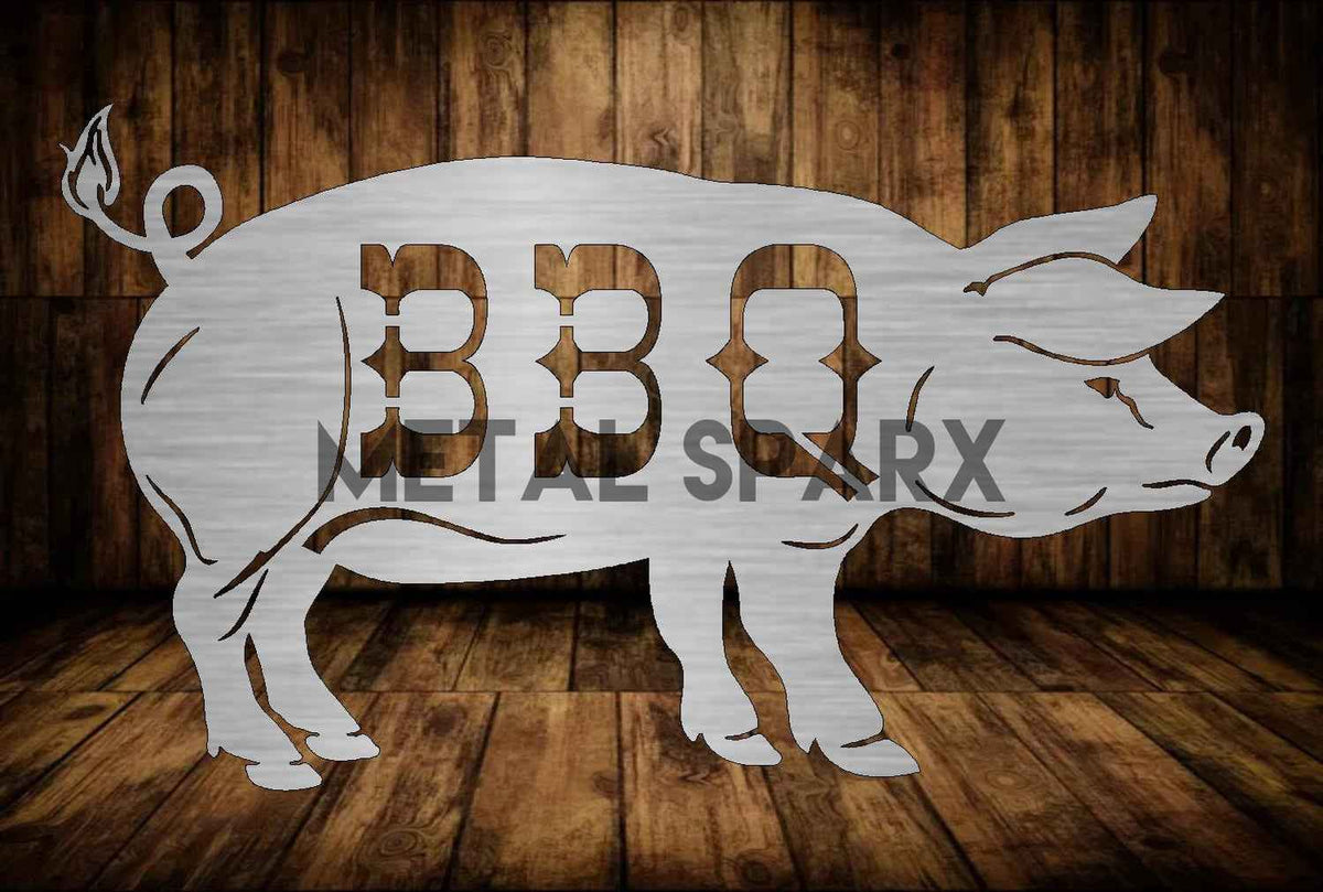Metal Sparx BBQ pig sculpture with detailed metalwork, perfect for outdoor grilling decor or as a unique garden ornament.
