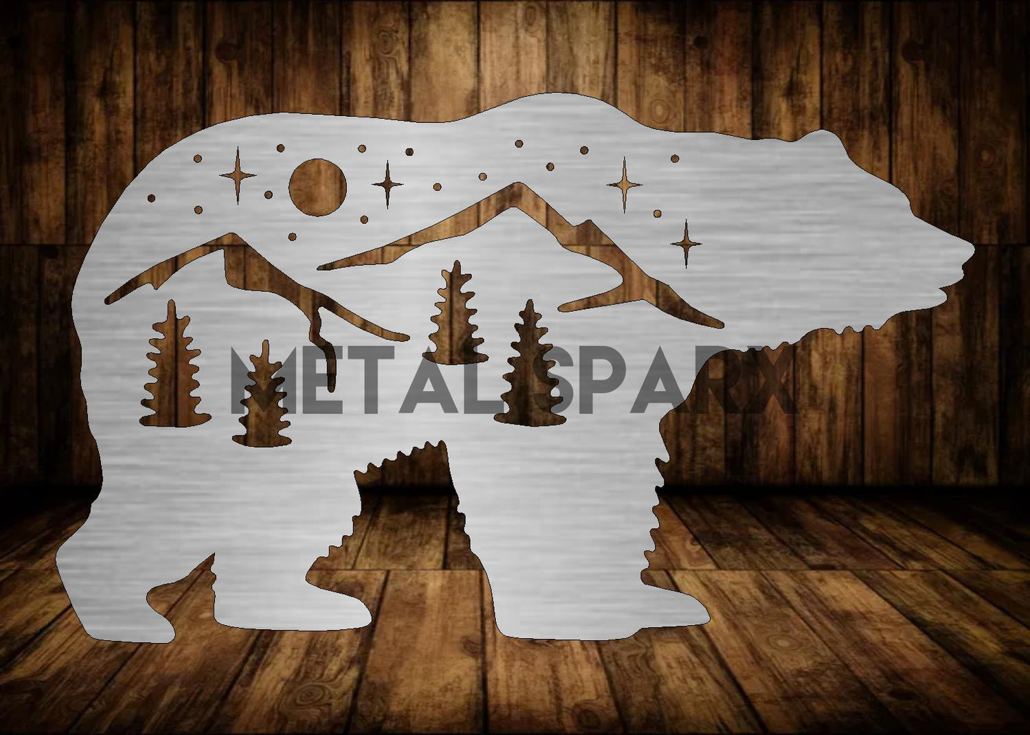 Bear with Mountain Scene
