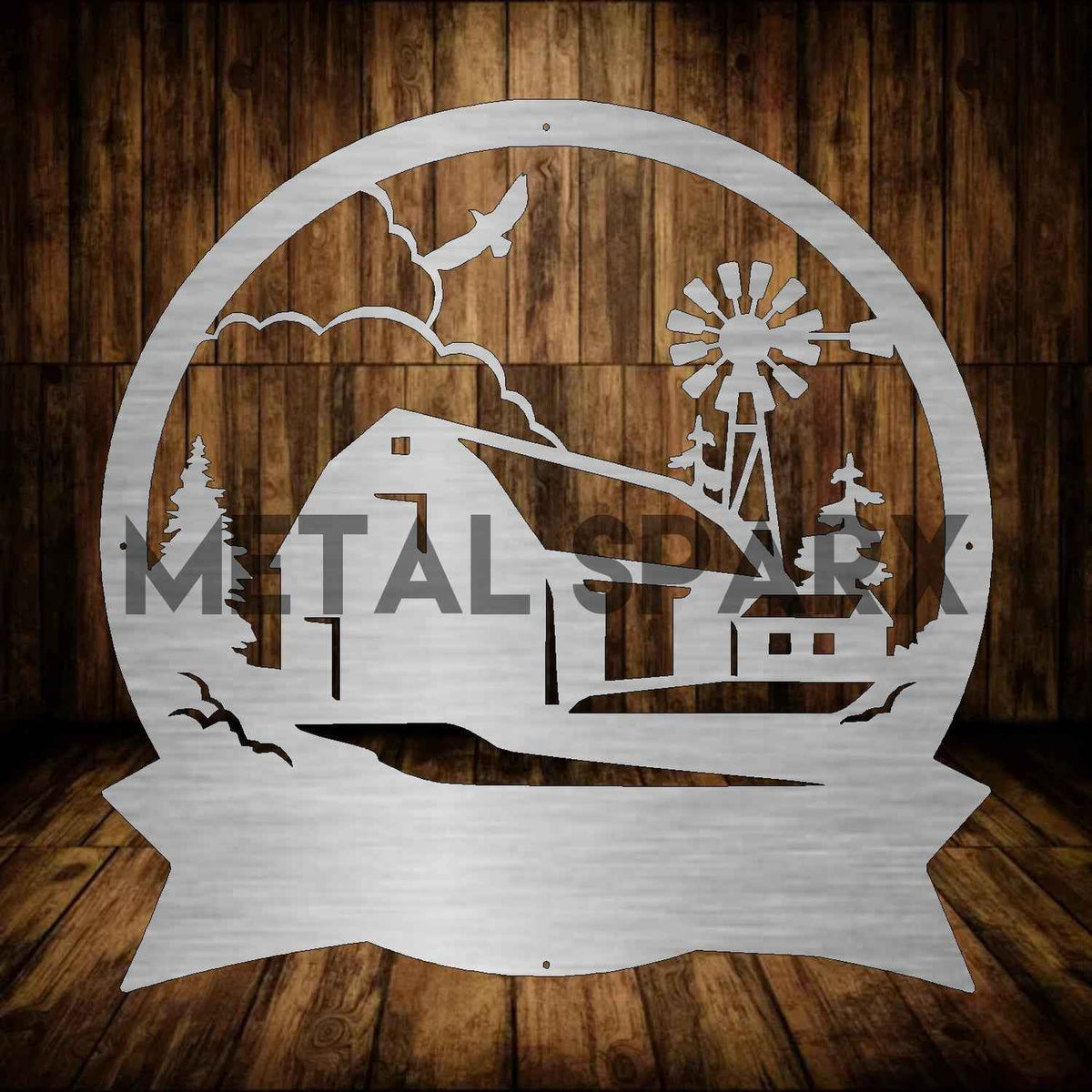Farmhouse metal monogram wall decor with rustic finish, featuring a personalized letter for farmhouse style interior.