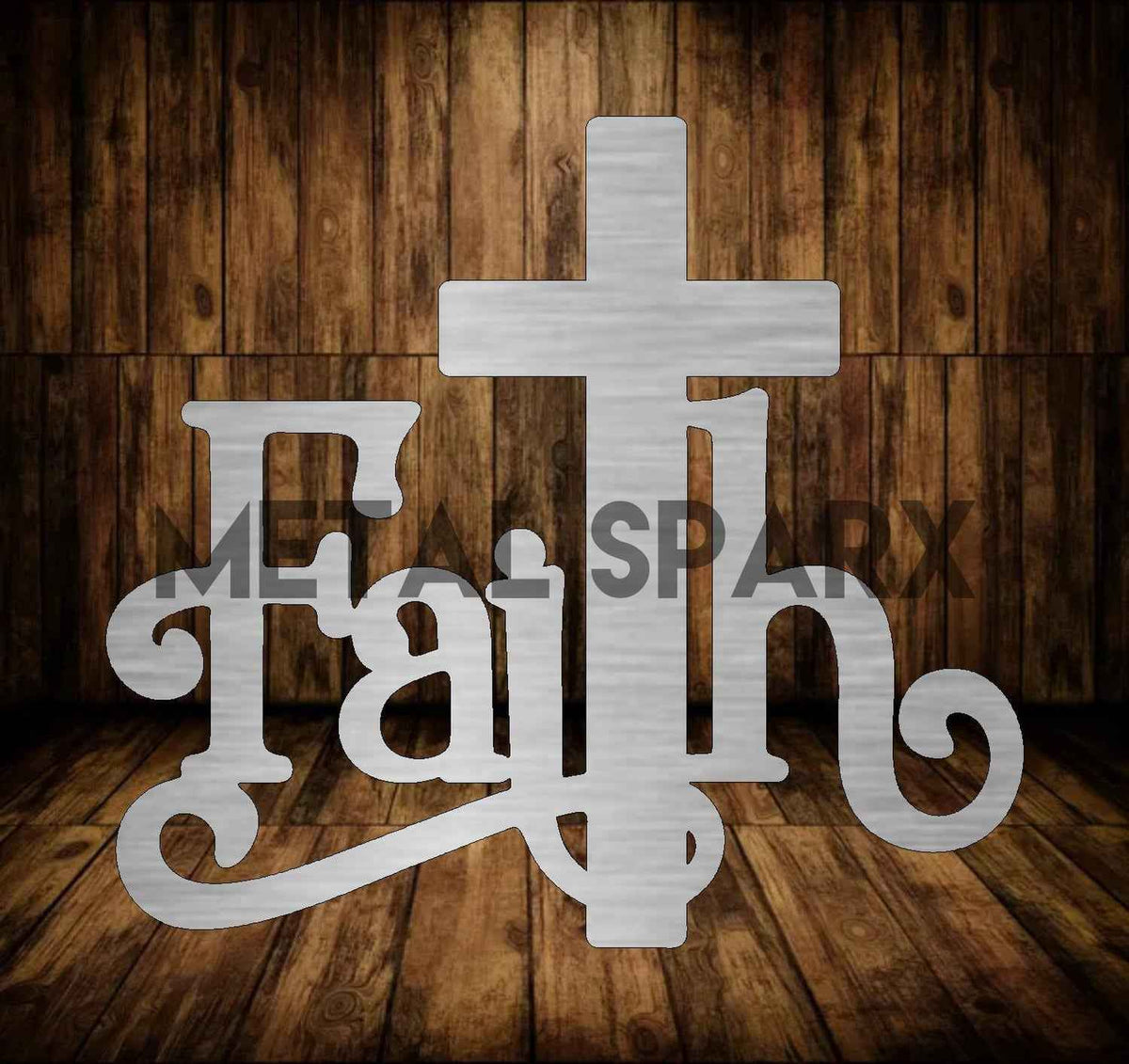 Metal Sparx Faith - 2 pendant with intricate design, showcasing a sleek silver finish and detailed craftsmanship.