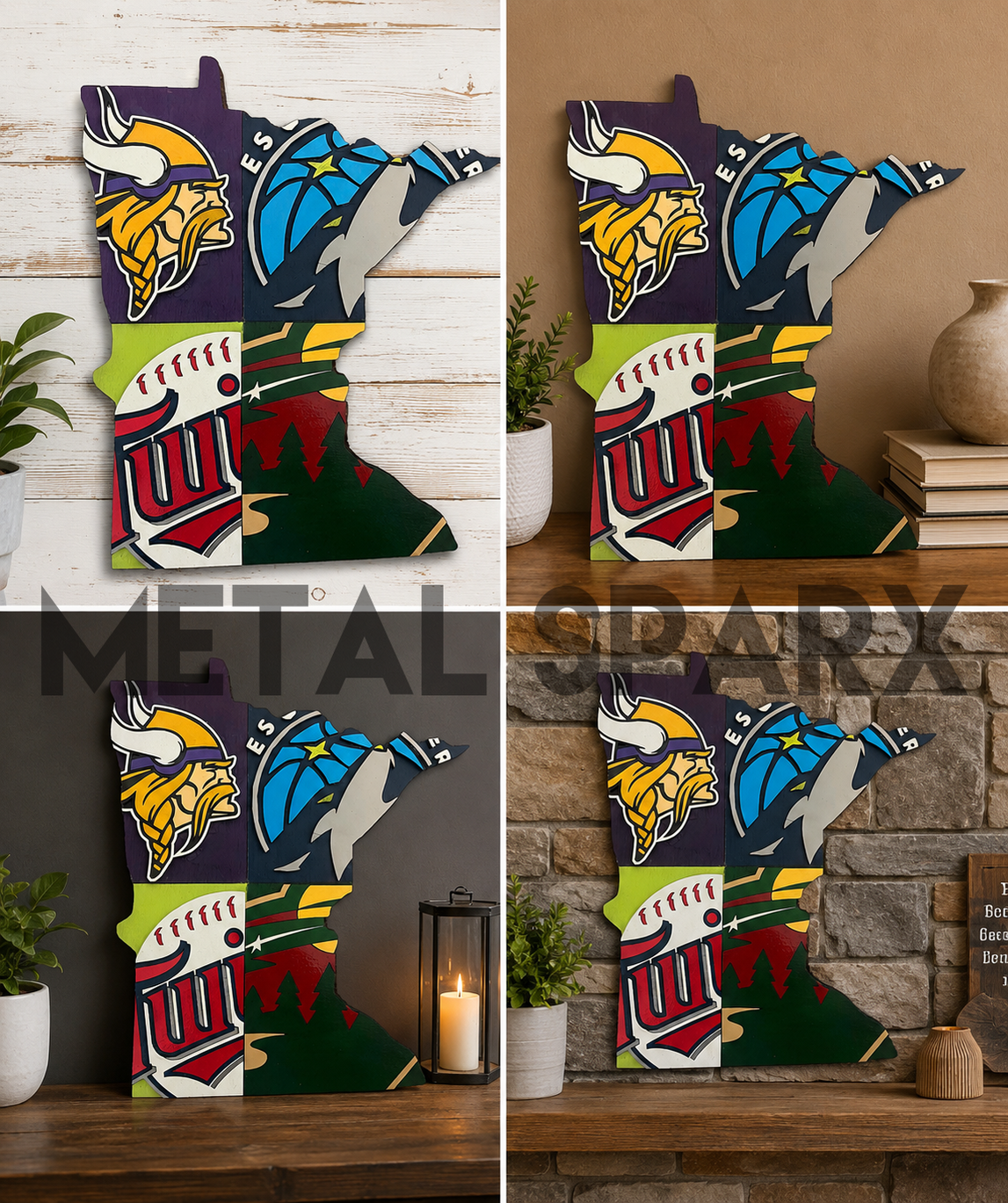 Minnesota Sports Wood Wall Art