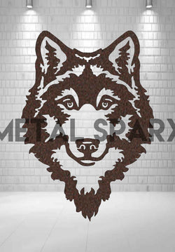 Copper wolf metal art sculpture by Metal Sparx, detailed design showcasing artistic metal craftsmanship.