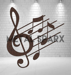 Copper musical note keychain by Metal Sparx, featuring a shiny, detailed musical note charm on a metal chain.