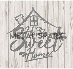 Silver Metal Art piece titled "Home Sweet Home" by Metal Sparx featuring intricate metal design for wall decor.