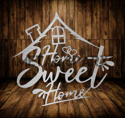 Metal Sparx Home Sweet Home metal art piece with decorative metal design featuring the phrase "Home Sweet Home" in black finish.