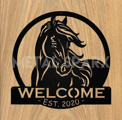 Metal Sparx horse monogram sample featuring elegant, custom-designed horse initials on a metallic background.
