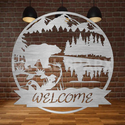 Metal Sparx bear monogram wall decor featuring a stylish metal design with a personalized monogram letter.