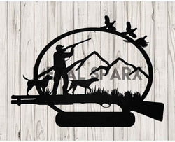 Black Pheasant Hunt Monogram metal sign by Metal Sparx with rustic design and engraved monogram, ideal for farmhouse or lodge decor.