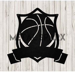 Black metal basketball monogram wall art by Metal Sparx, featuring a stylish basketball design with monogram initials.