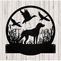 Black hunting dog figurine by Metal Sparx, detailed sculpture showcasing a realistic hunting dog pose and features.