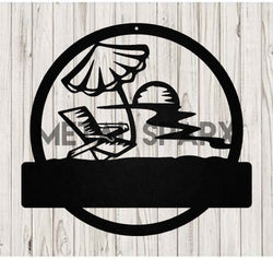 Metal Sparx Beach Sunset artwork featuring a vibrant sunset scene with warm colors and silhouettes on a black background.