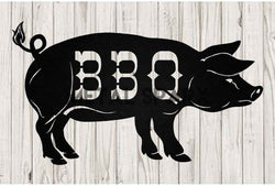 Black Metal Sparx BBQ pig figurine, detailed metal sculpture with a shiny black finish, perfect for grill decor or collection.