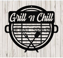 Black Metal Sparx Grill N Chill barbecue grill with a sturdy black frame and cooking surface, perfect for outdoor grilling.