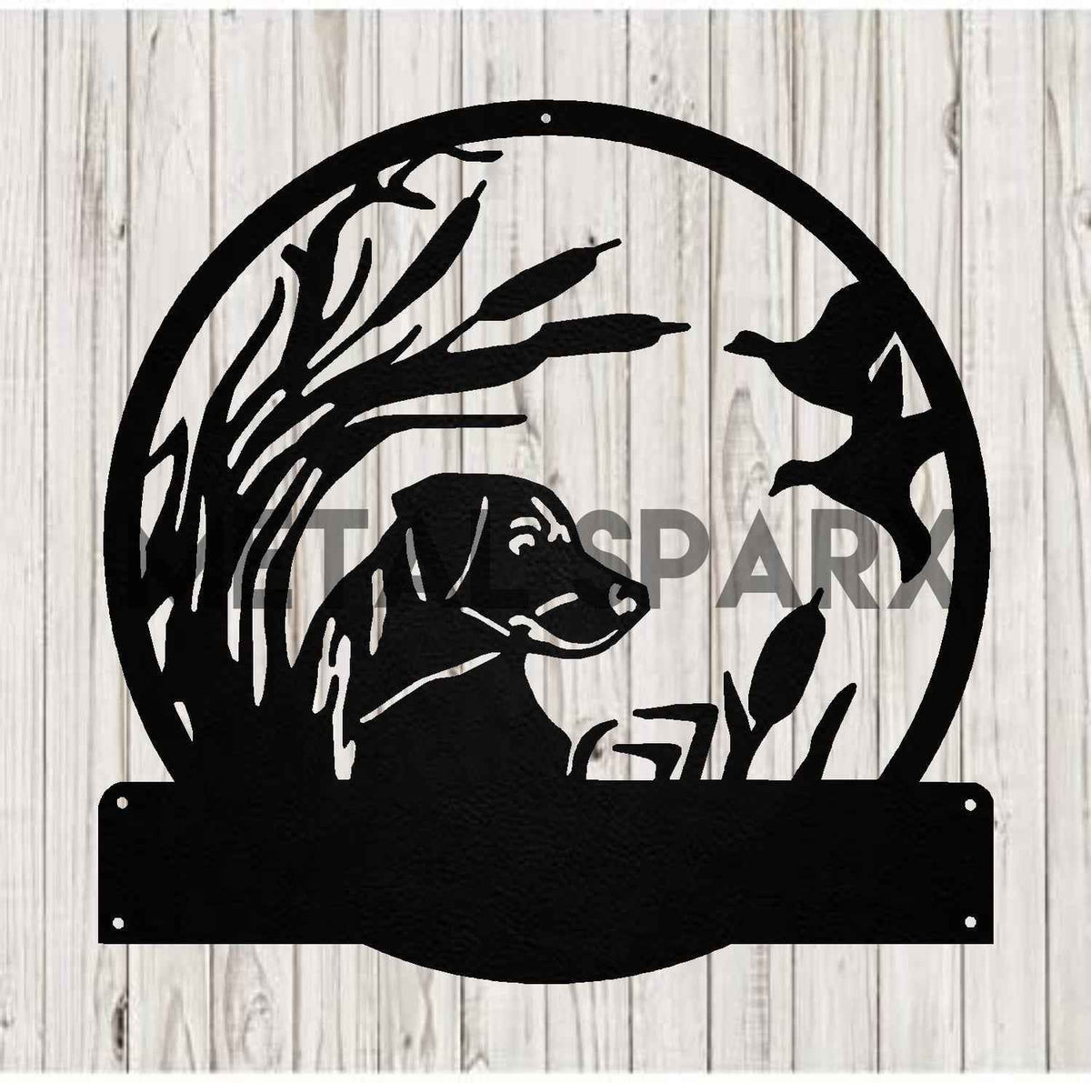 Black Metal Sparx Lab Hunting Dog figurine, detailed metal sculpture showcasing a hunting dog in a realistic pose.