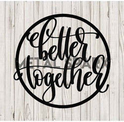 Black metal art decor piece titled Better Together by Metal Sparx, featuring intertwined heart designs on a sleek black background.