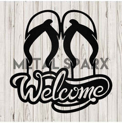Black Metal Sparx Flip Flop Welcome sandal with cushioned straps and textured sole, perfect for casual summer wear.
