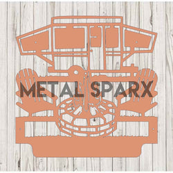 Copper custom camping monograms metal art by Metal Sparx featuring personalized outdoor-themed decorative metal design.
