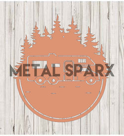 Copper RV Monogram metal art by Metal Sparx displaying a custom letter design on a copper finish.