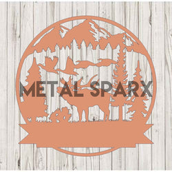 Copper Elk Monogram decorative metal wall art by Metal Sparx featuring a detailed elk silhouette with a monogram design.