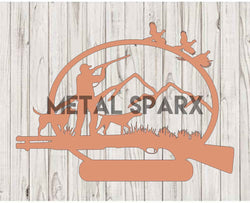 Copper Pheasant Hunt Monogram sign by Metal Sparx featuring detailed pheasant design and personalized monogram accents.