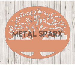 Copper Tree of Life 2 Monogram metal art by Metal Sparx, detailed copper-colored metal wall decor with intricate design.