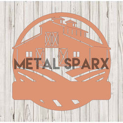 Copper Farm Monogram letter by Metal Sparx, decorative metal art with rustic farm style design.