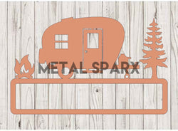 Personalized Camper Custom Name Plaque in metal art by Metal Sparx, featuring copper finish and custom name engraving.