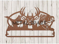 Copper Duck, Deer, and Fish Monogram from Metal Sparx, intricately designed metal wall art with nature-inspired animal motifs.