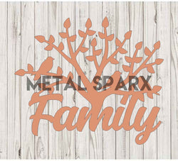 Copper Family Tree metal art by Metal Sparx, featuring intricate branches and leaves in a detailed design.