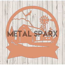 Copper farmhouse monogram sign by Metal Sparx, featuring a personalized initial design with rustic metal finish.