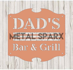 Copper Dad's Bar & Grill from Metal Sparx with a sleek, polished copper finish and sturdy construction.
