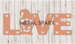 Copper Gnome with love-themed design by Metal Sparx, featuring a charming garden gnome figure with a heart motif.